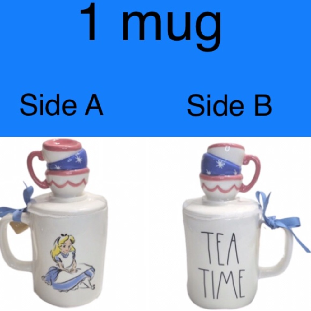 The Disney collection Alice In Wonderland By Rae Dunn Mug With Topper New